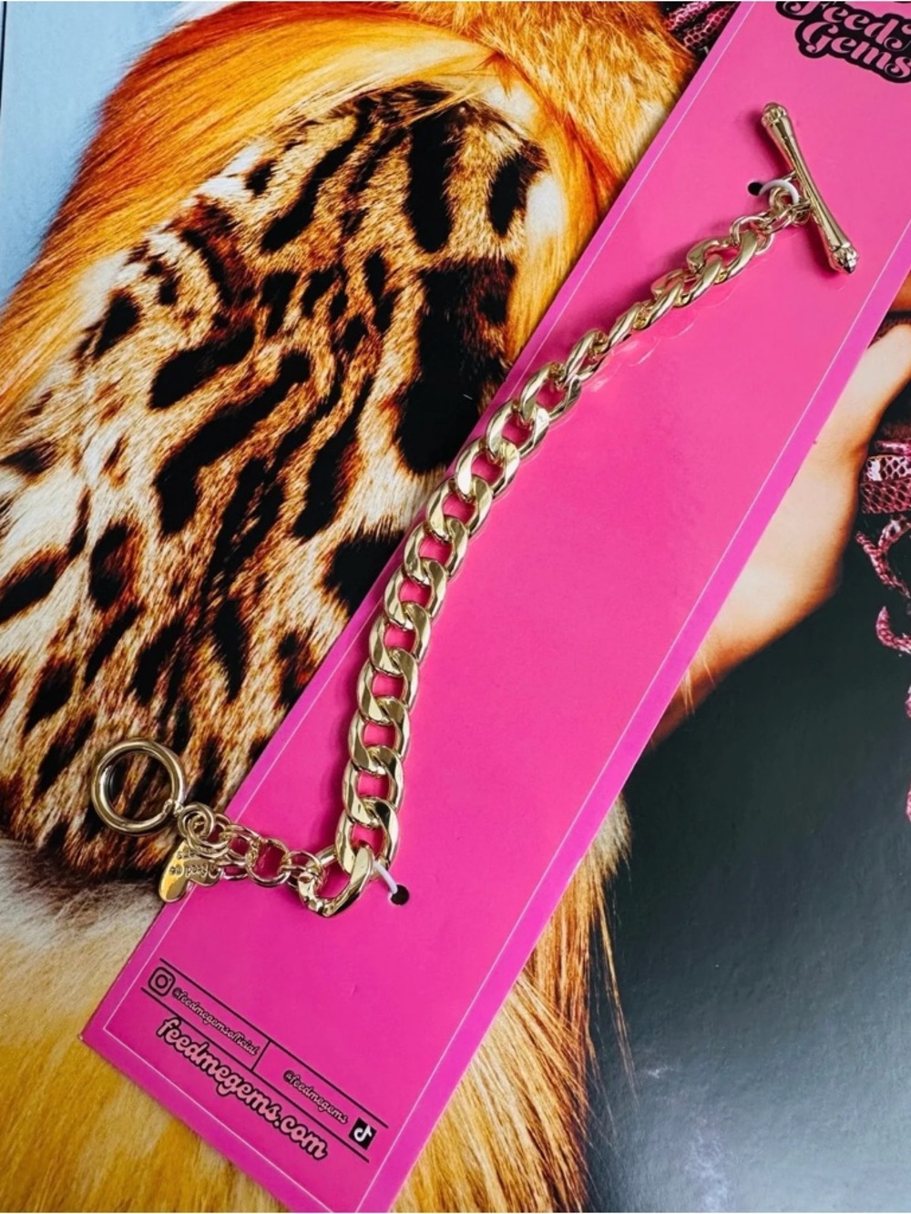 FEED ME GEMS “Feed Me Charms” Chain Bracelet with Volcano Judas Charm - Picture 2 of 5